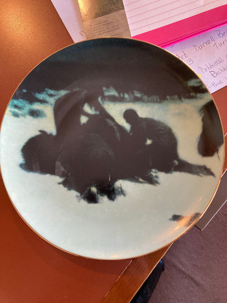 Gilcrease Museum Collector Plate "The Hungry Moon" by Frederic Remington