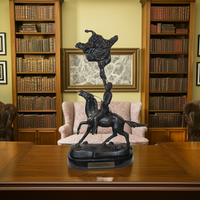 Remington’s The Buffalo Signal – Museum Quality Reproduction | Medium Size Bronze (Black Base)