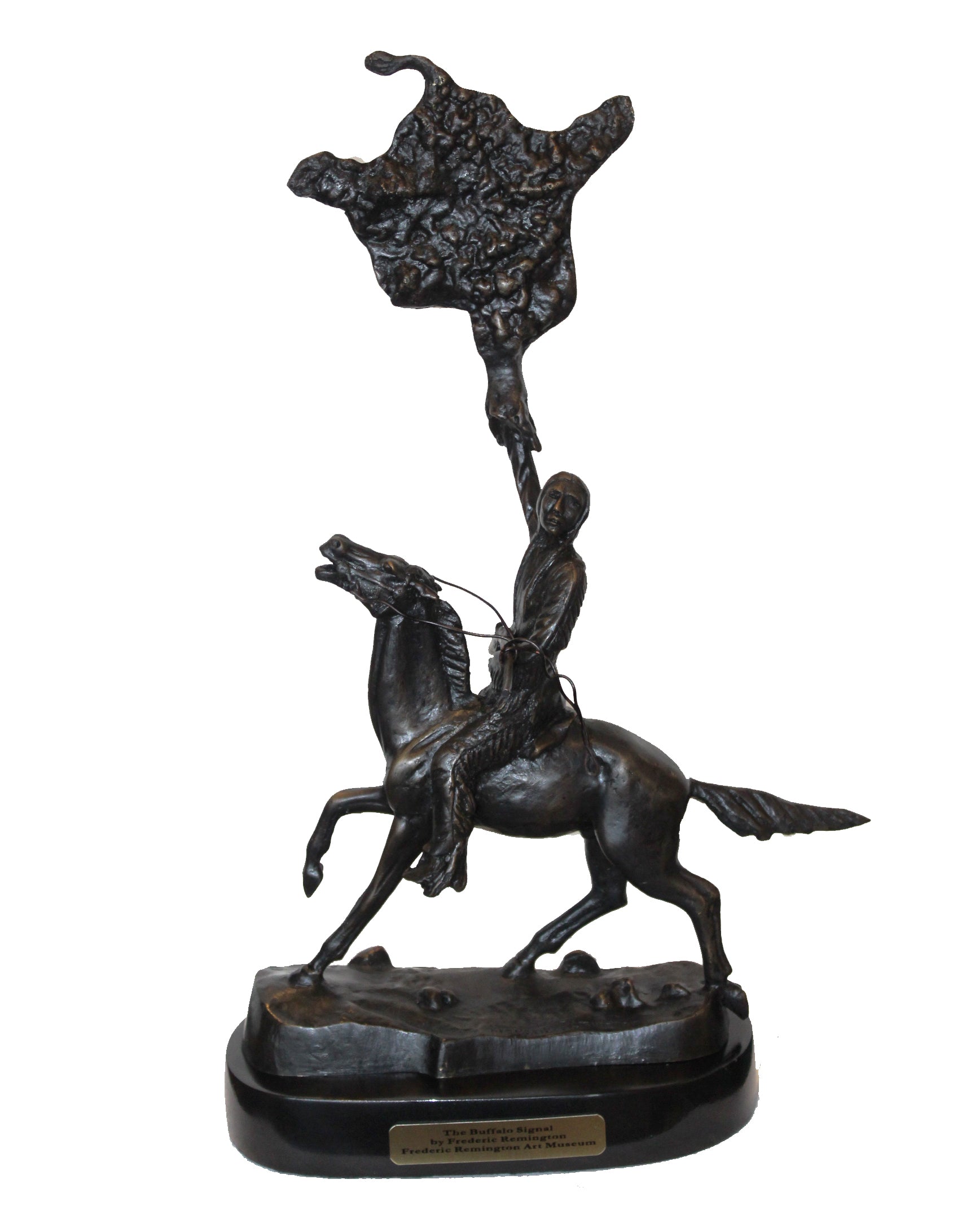 Remington's The Buffalo Signal - Bronze Sculpture Reproduction
